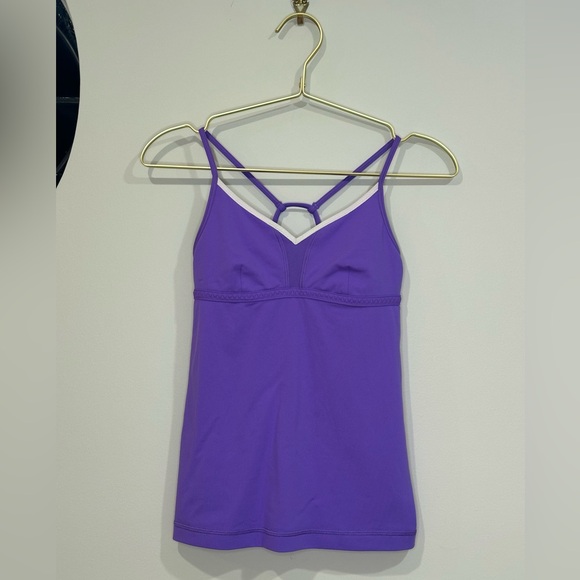 Lululemon Live Lightly Tank Power Purple/White - Size 4 - Picture 4 of 10